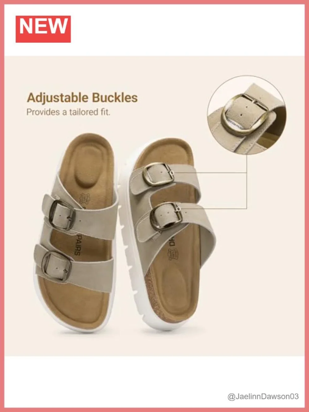 Arch Support Cork Chunky Platform Sandals with Real Leather Insole